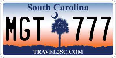 SC license plate MGT777
