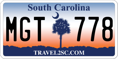 SC license plate MGT778