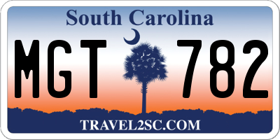 SC license plate MGT782