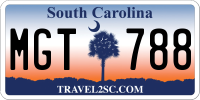 SC license plate MGT788