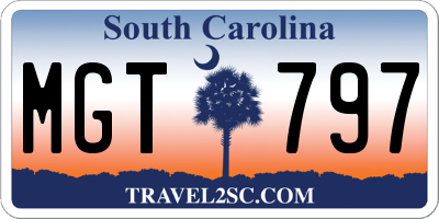 SC license plate MGT797