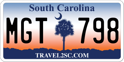 SC license plate MGT798