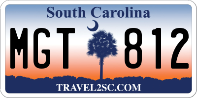 SC license plate MGT812
