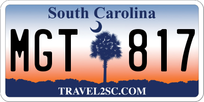 SC license plate MGT817