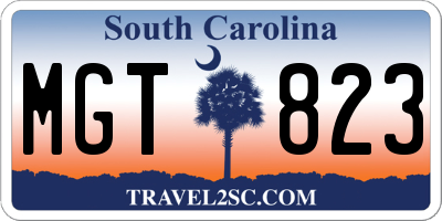 SC license plate MGT823