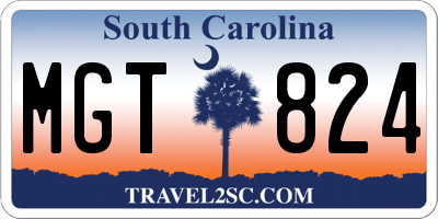 SC license plate MGT824