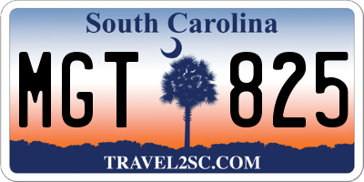 SC license plate MGT825