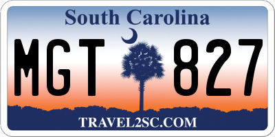 SC license plate MGT827