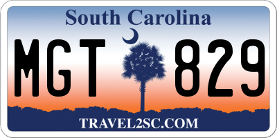 SC license plate MGT829