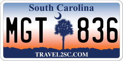 SC license plate MGT836
