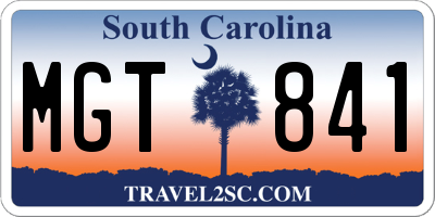 SC license plate MGT841