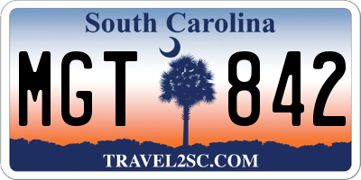 SC license plate MGT842