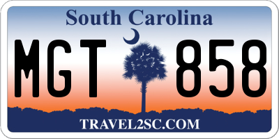 SC license plate MGT858
