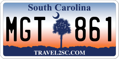 SC license plate MGT861