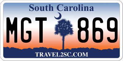 SC license plate MGT869