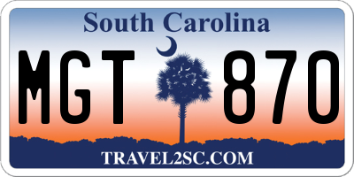 SC license plate MGT870