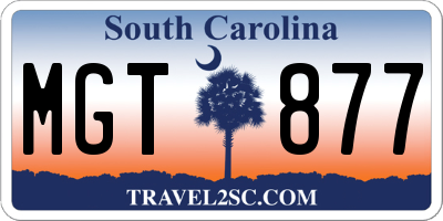 SC license plate MGT877