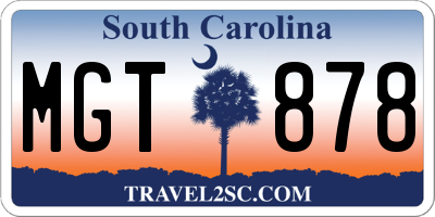SC license plate MGT878