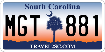 SC license plate MGT881