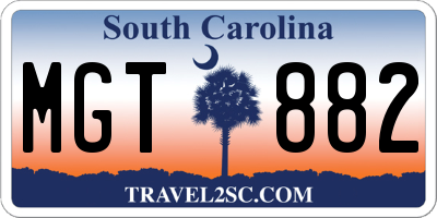 SC license plate MGT882