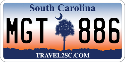 SC license plate MGT886