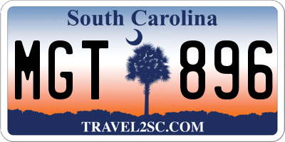 SC license plate MGT896