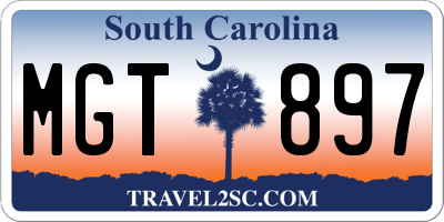 SC license plate MGT897