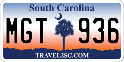 SC license plate MGT936