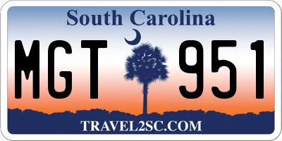 SC license plate MGT951