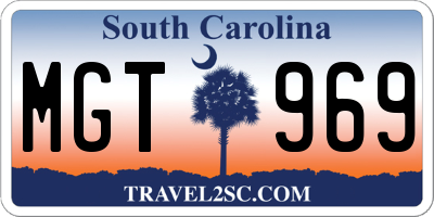 SC license plate MGT969