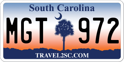 SC license plate MGT972