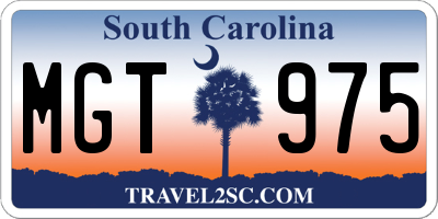 SC license plate MGT975