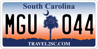 SC license plate MGU044