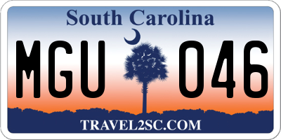 SC license plate MGU046