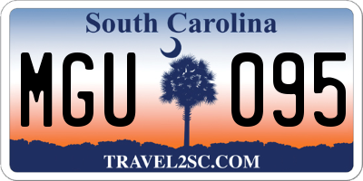 SC license plate MGU095