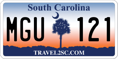 SC license plate MGU121
