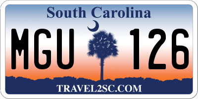 SC license plate MGU126