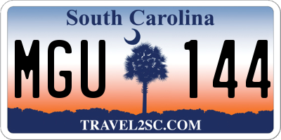SC license plate MGU144
