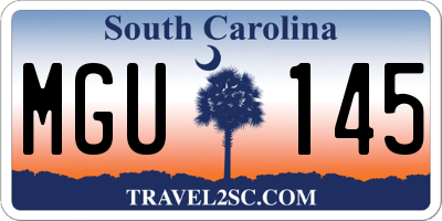 SC license plate MGU145