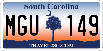 SC license plate MGU149