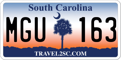 SC license plate MGU163