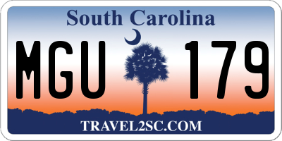 SC license plate MGU179