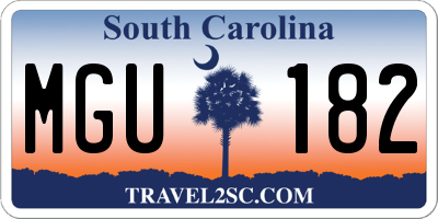 SC license plate MGU182