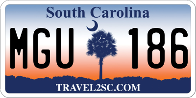 SC license plate MGU186