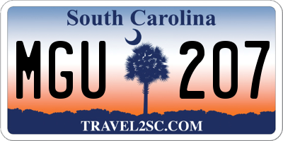 SC license plate MGU207