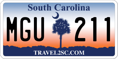 SC license plate MGU211