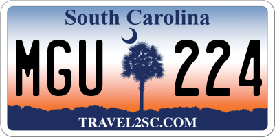 SC license plate MGU224
