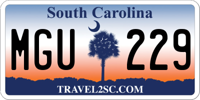 SC license plate MGU229
