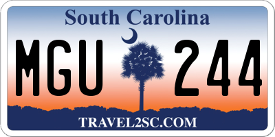 SC license plate MGU244
