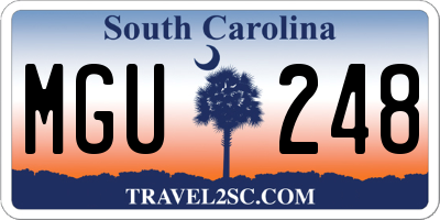SC license plate MGU248